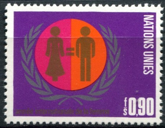 United Nations Geneva Sc#49 MNH, 90c vio & multi, Int. Year of the Women (1975)