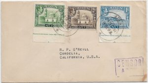 Aden to Cordelia, Ca 1941 Aden Censor H/S ty 2, sc 4 (C5550)