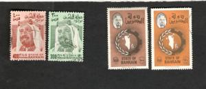 State of Bahrain SC #232-33 #235-36  used stamps