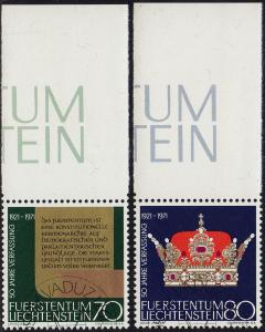 Liechtenstein - 1971 - Scott #489-90 - used - Constitution