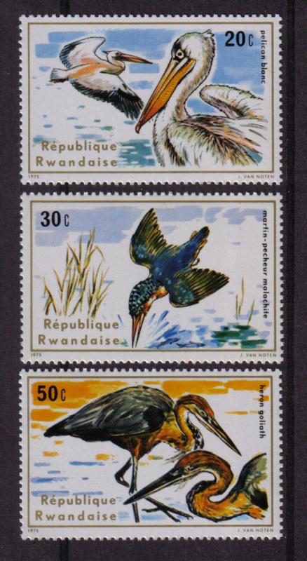 RWANDA UNMOUNTED MINT MNH 1975 AQUATIC BIRDS KINGFISHER