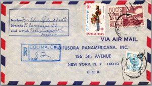 SCHALLSTAMPS MEXICO 1960-70 POSTAL HISTORY REG AIRMAIL COVER ADDR USA