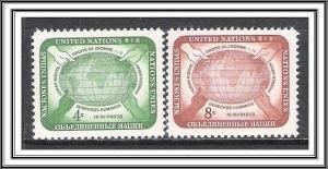 United Nations NY #67-68 Human Rights Complete Set MNH