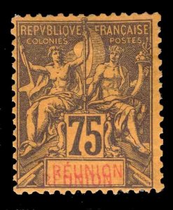 MOMEN: FRENCH REUNION SC #51a DOUBLE IMPRESSION 1892 MINT OG H LOT #66158