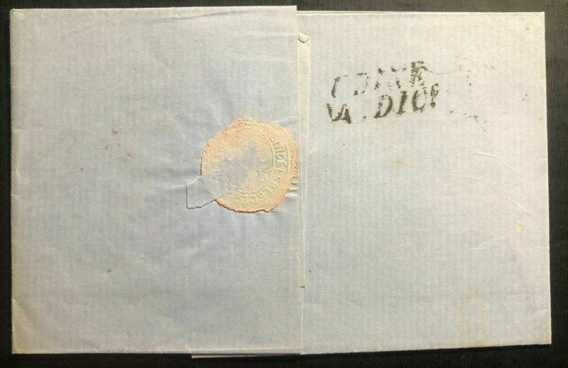 1850s Vienna Austrian Empire Vintage Letter Cover To Udine