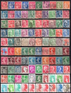 FRANCE - 100 DIFFERENT USED STAMPS