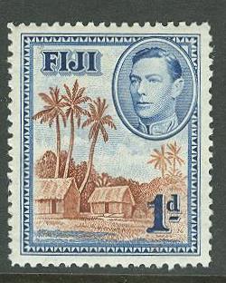 Fiji # 118 George VI,  1d. Village  (1)  Unused  VLH