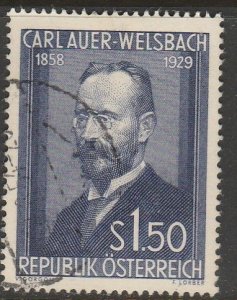 Austria 595, KARL AUER VON WELSBACH, CHEMIST. USED. F-VF. (1175)