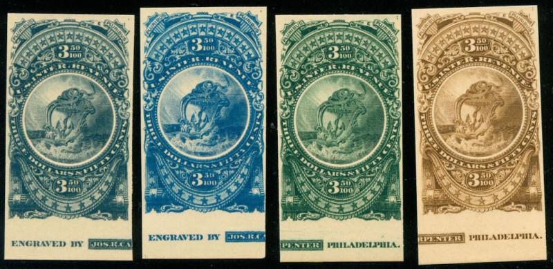 momen: US Stamps Turner Essay #76-A 4 Shades Imprints