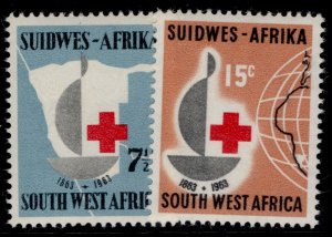 SOUTH WEST AFRICA QEII SG193-194, 1963 red cross centenary set, NH MINT. Cat £11