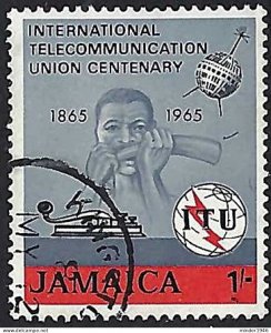 JAMAICA 1965 QEII 1s Multicoloured, I.T.U. Centenary-Abeng-Blower, “Telstar...