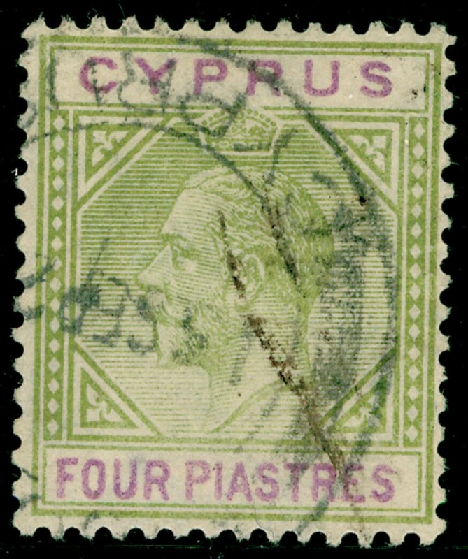 CYPRUS SG95, 4pi olive-green & purple, USED. Cat £25. 