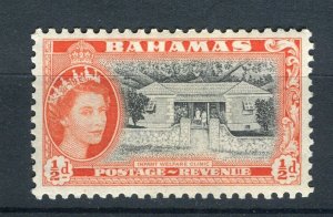 BAHAMAS; 1954 early QEII pictorial issue fine Mint hinged 1/2d. value