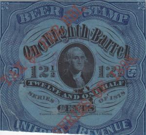 Beer Tax Stamp, Sc #REA 51, 1898, Small Tear at Bottom, Type B Ovpt (25098)