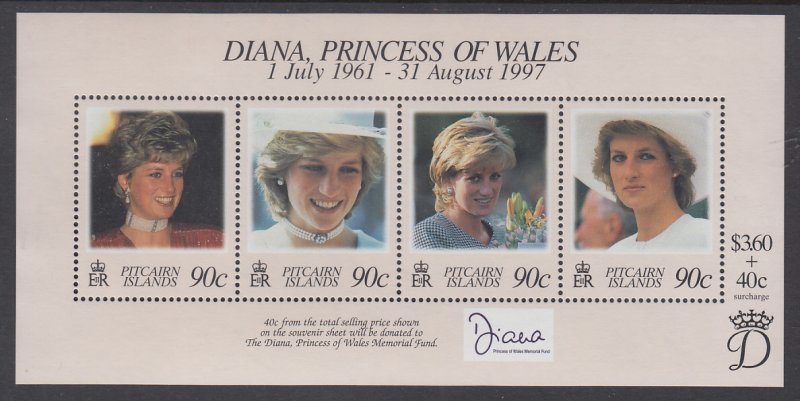Pitcairn Islands 487 Princess Diana Souvenir Sheet MNH VF