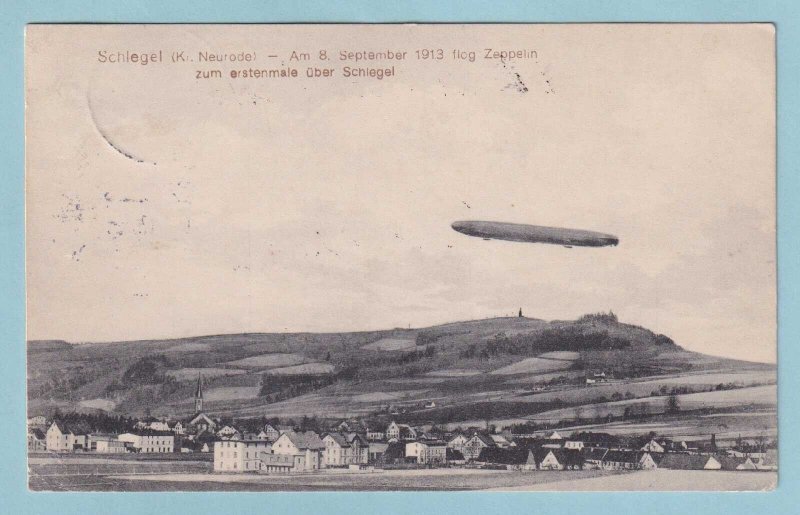 ZEPPELIN HANSA RPPC POSTCARD SCHLEGEL USED GERMAN EAST AFRICA 1913   ZB2