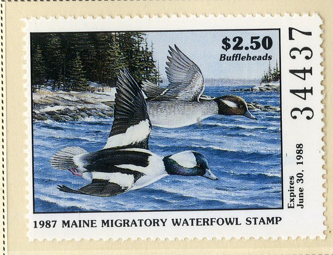 US ME4 MAINE STATE DUCK STAMP 1987 MNH SCV $8.00 BIN $4.00