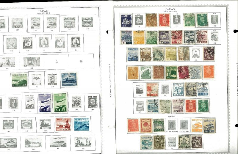 Japam 1876-1966 M & U (Mostly) Hinged on Minkus Global Pages.