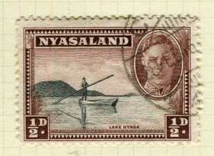 NYASALAND; 1945 early GVI issue fine used 1/2d. value