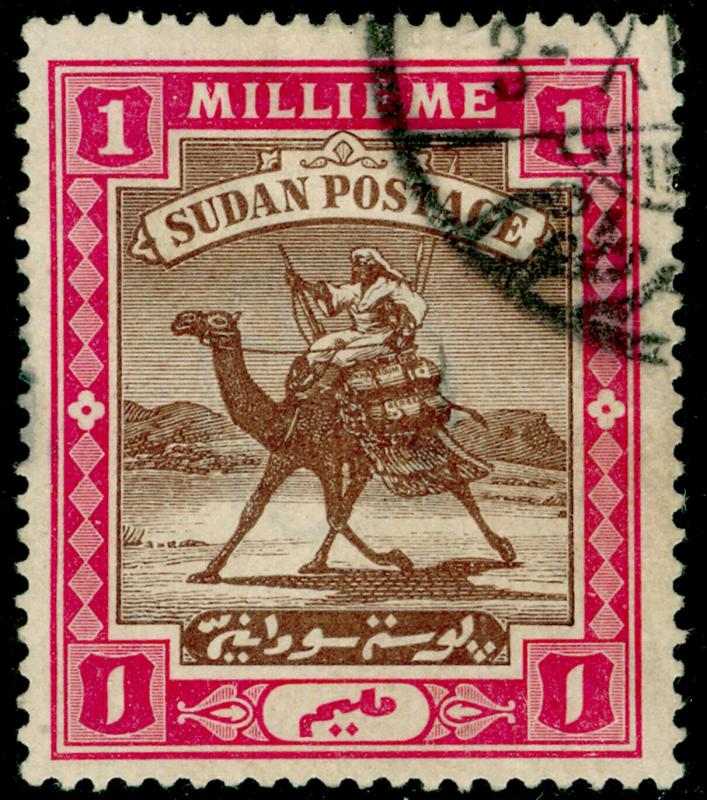 SUDAN SG10, 1m brown & pink, FINE USED.