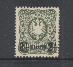 Germany, Off in Turkey Sc 6 MLH. 1884 2½pi on 50pf Coat of Arms, VF