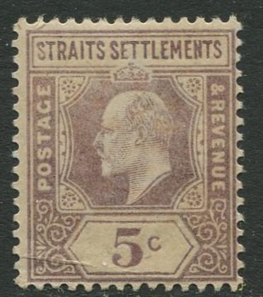 Straits Settlements - Scott 96 - KEVII Definitive - 1902- MNG - 5c Stamp