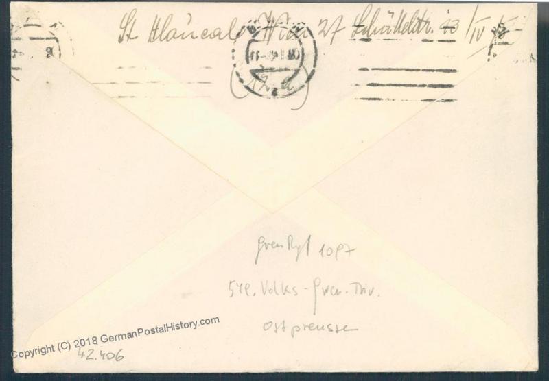 3rd Reich 1945 III Panzer Army 549 Volks-Grenadier Div Feldpost Cover 53040