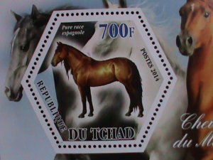 CHAD-2014 WORLD FAMOUS LOVELY BEAUTIFUL HORSES MNH S/S WE SHIP TO WORLD WIDE