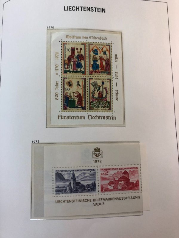 LIECHTENSTEIN – SOLID COLLECTION IN PAIR OF HINGELESS DAVO ALBUMS – 425277