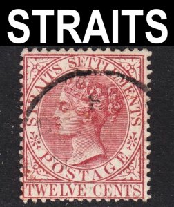 Malaya Straits Settlements Scott 53 wtmk CA F+ used. Free...