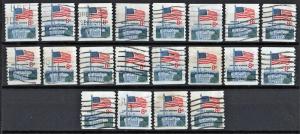 SC#1338G 8¢ Flag & White House Singles (1971) Used Lot of 20