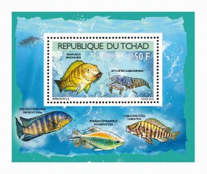 Chad 2012 Imperf. Fish and Shellfish 2012 Full No. 2523 A- 2526 A - BL. 407 - 410-