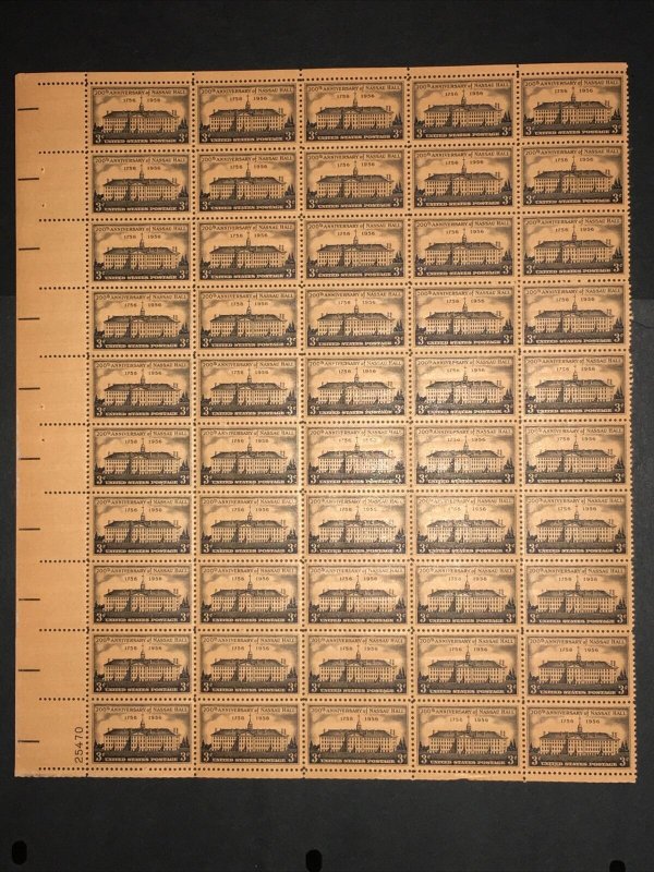 1956 sheet, Nassau Hall, Princeton, Sc# 1083