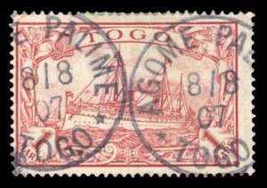 German Colonies, Togo #16 (Mi. 16PFI) Cat€150, 1900 1m carmine, with Cloud ...