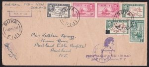 FIJI 1941 NZEF / FIELD / POST OFFICE first flight cover - censored to NZ...B2641