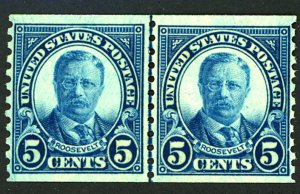 U.S. #602 MINT LINE PAIR OG NH
