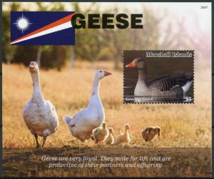 Marshall Islands Birds on Stamps 2020 MNH Geese Greylag Goose 1v S/S