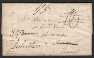 1830 York, UC to Bridgeport, Dorset, GB, redirected to Silverton, rated 1/- t...