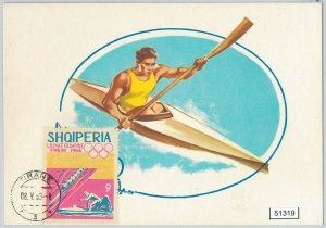 51319 - ALBANIA - MAXIMUM CARD - 1964 OLYMPIC GAMES in TOKYO: ROWING CANOES-