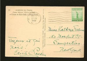 USA SC#899 on PM 1943 Trenton NJ Postcard Used