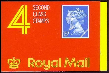 Great Britain Booklet of 4 Second Class Stamps value 15p