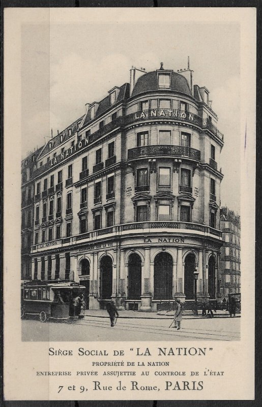 Postcard Paris VII., Headquarters of the Nation, Rue de Rome 7-9