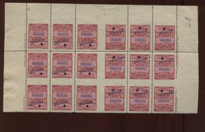 Scott 16T50S Western Union Tete-Beche Gutter Specimen Booklet Pane of 18 Stamps