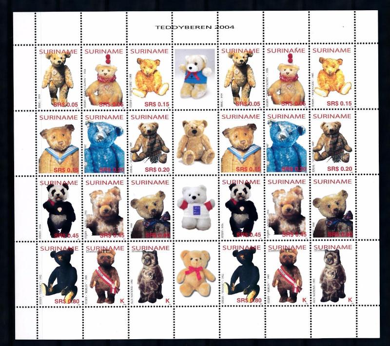 [SUV1239] Surinam Suriname 2004 Teddy bears Miniature Sheet with tab MNH