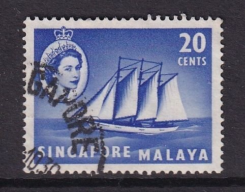 Singapore   #36  used   1955  ships 20c