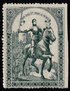 1914 WW One France Delandre Poster Stamp Joan of Arc For God and for Country