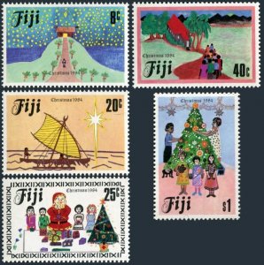 Fiji 518-522,MNH.Michel 512-516. Christmas 1984.Church,Sailing,Christmas tree.