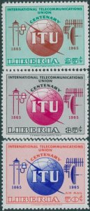 Liberia 1965 SG917-919 ITU set MNH