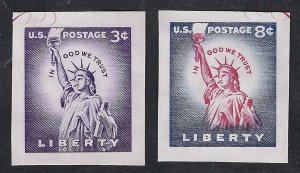 United States #1075a-b 3¢ & 8¢ 5th Int'l Philatelic Exhib. Two singles. MNH