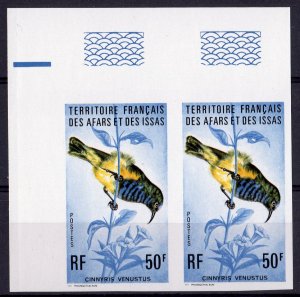 Afars & Issas 1976 Sc#415 BIRD (Cinnyris Venustus) PAIR IMPERFORATED MNH